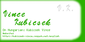 vince kubicsek business card